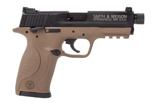 Smith and Wesson M&P 22lr pistol with fde frame